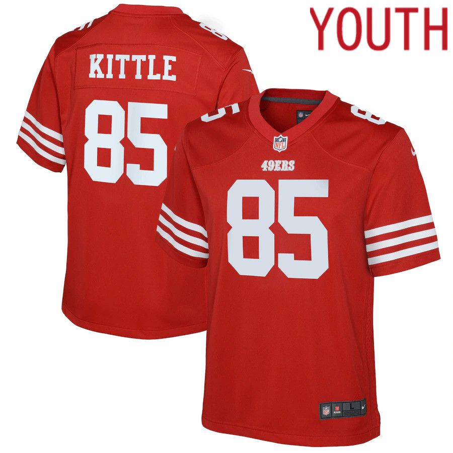 Youth San Francisco 49ers 85 George Kittle Nike Scarlet Game NFL Jersey